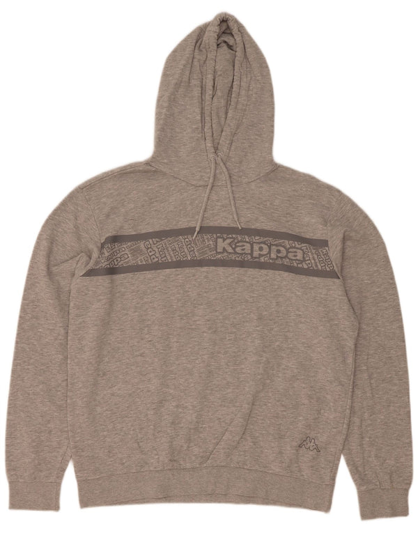 Kappa Herren Graphic Hoodie Pullover XL Grau gefleckte Baumwolle