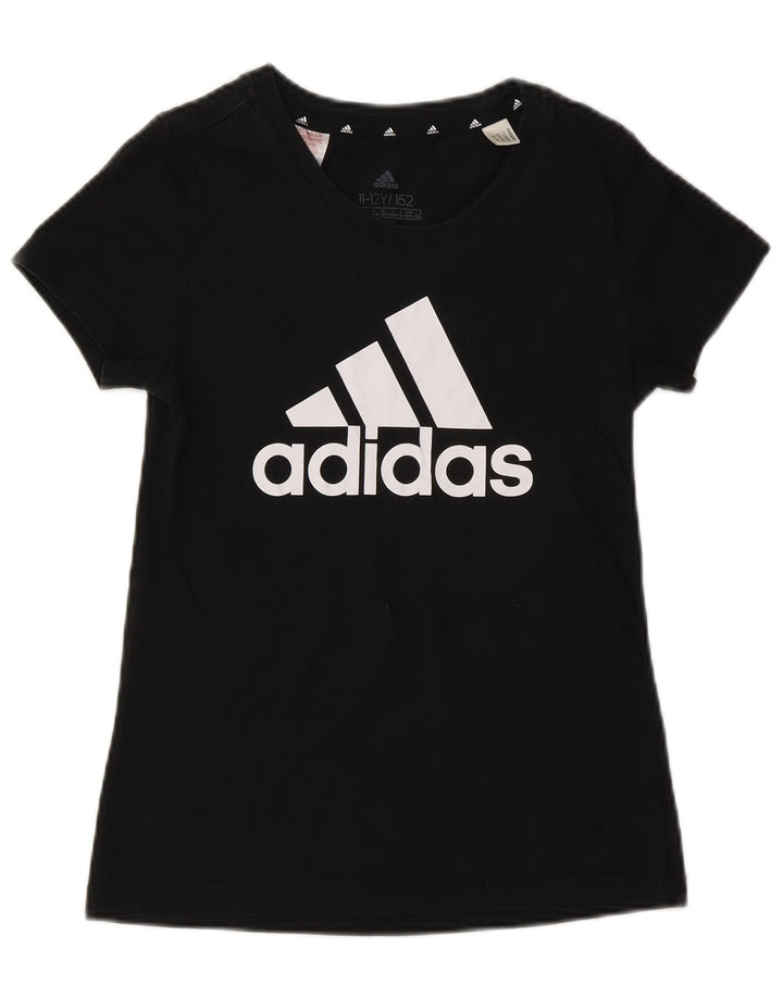 Adidas T-Shirt mit Grafik für Jungen, 11–12 Jahre, schwarze Baumwolle