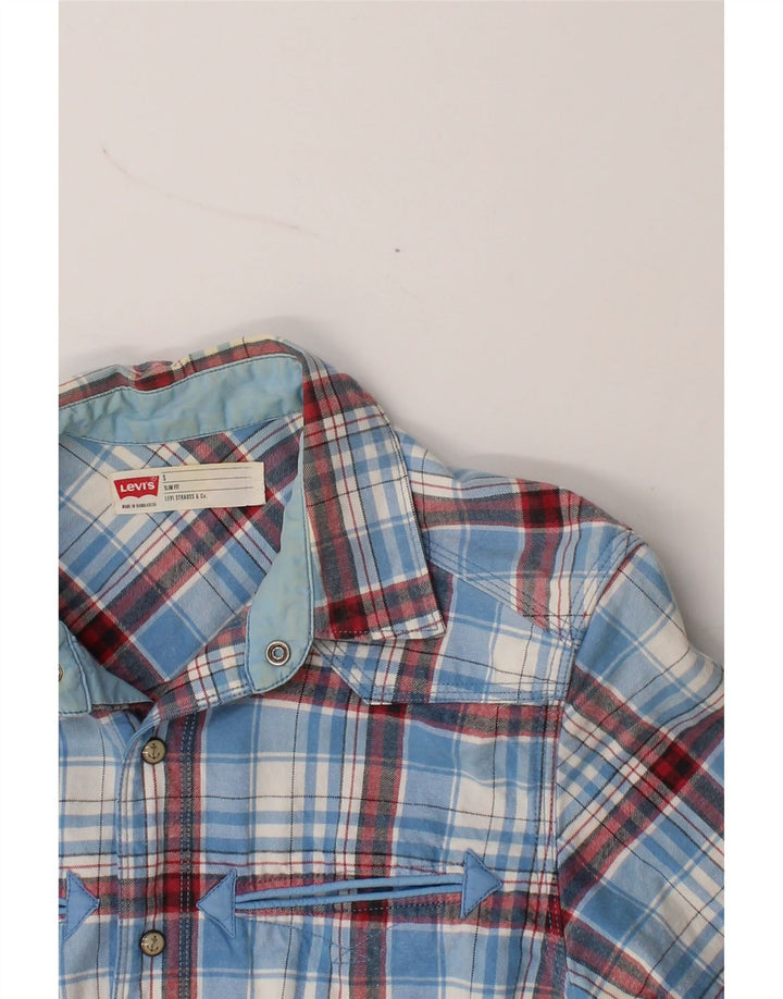 LEVI'S Mens Shirt Small Blue Check Cotton Vintage Levi's and Second-Hand Levi's from Messina Hembry 