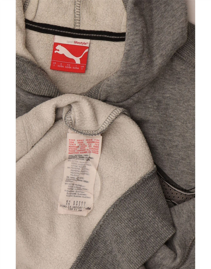 Puma Herren Graphic Hoodie Pullover Große graue Baumwolle