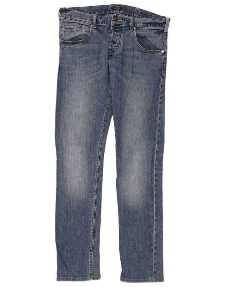 ARMANI Herren Slim Jeans W31 L33 Blaue Baumwolle