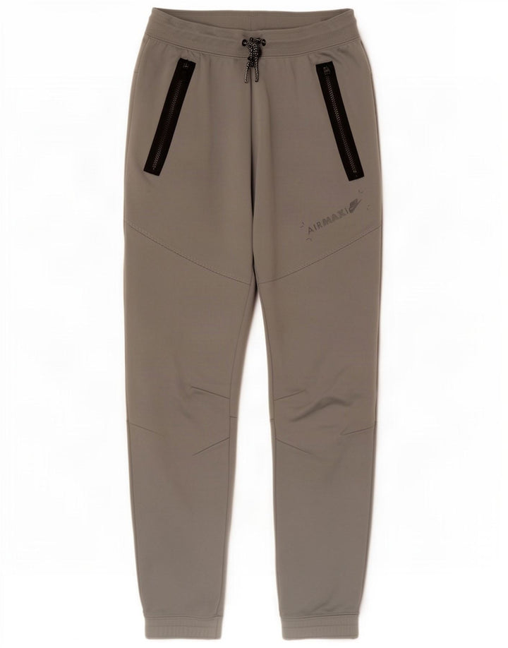 Nike Herren-Trainingshose, Jogginghose, mittelgraues Farbblock-Polyester