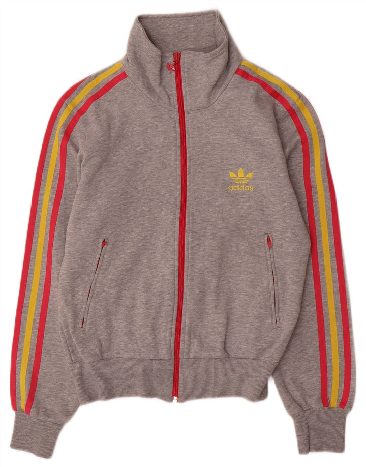 Adidas Damen Grafik-Overall-Trainingsanzug-Top-Jacke, UK 10, klein, Grau