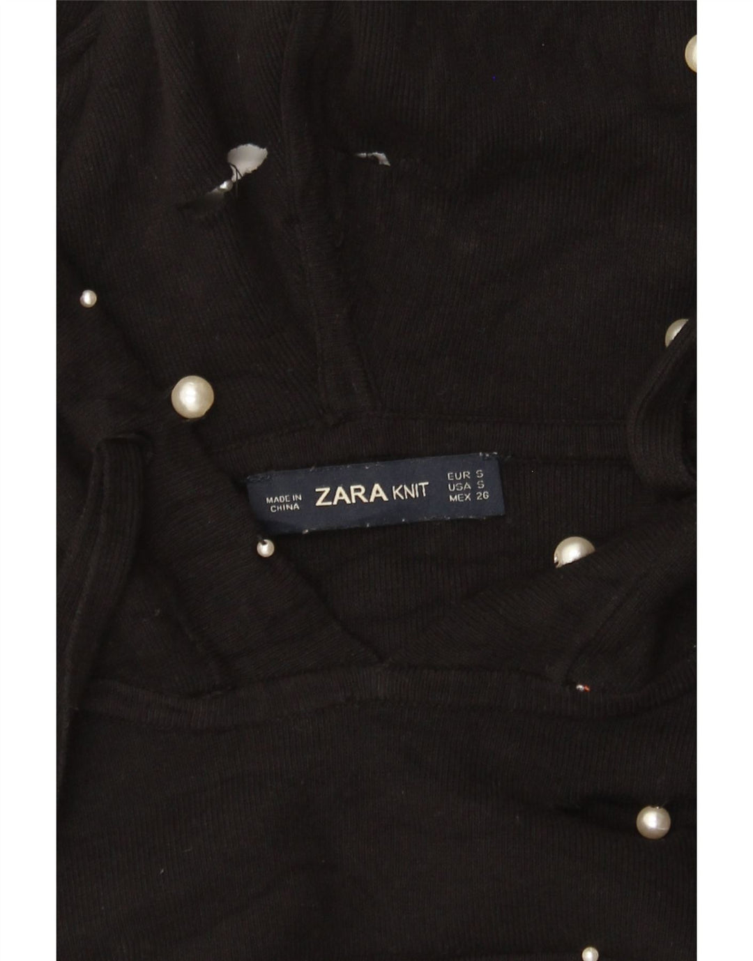 Zara Damen-Pullover mit Kapuze, übergroß, Gr. 10, Größe S, Schwarz