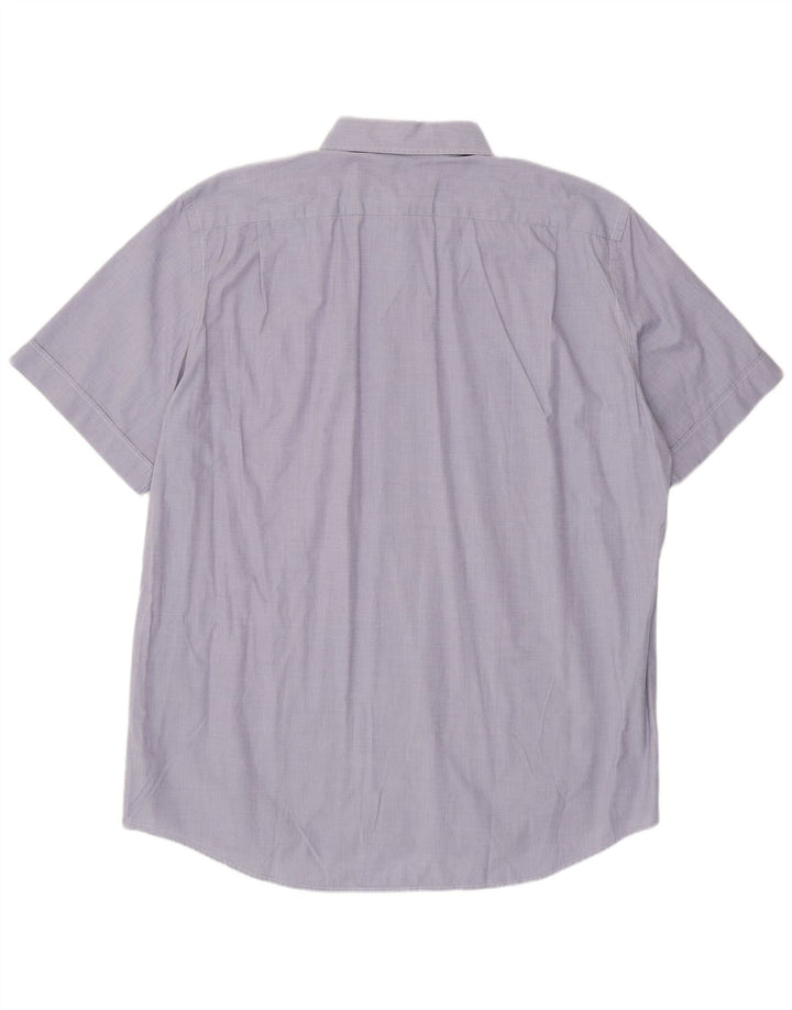Lacoste Herren Kurzarmhemd Größe 43 Große blaue Baumwolle