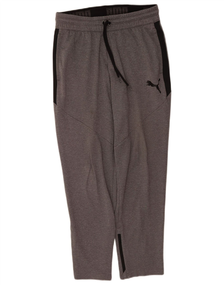 Puma Herren-Trainingshose aus mittelgrauem Colourblock-Polyester