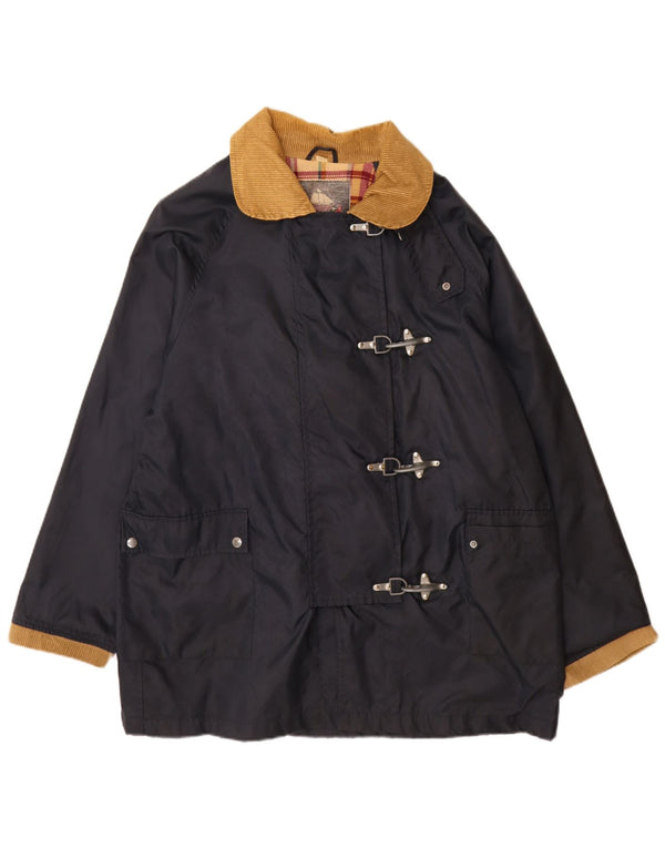 America Damen-Windbreaker-Mantel UK 18 XL Marineblaues Colourblock-Polyamid