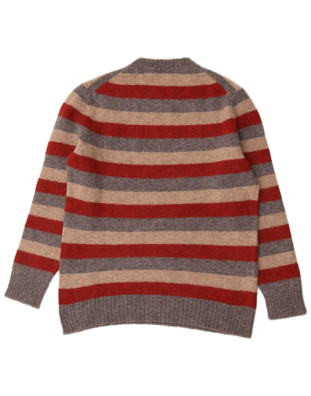 Benetton Herren-Pullover mit Rundhalsausschnitt, groß, mehrfarbig gestreift