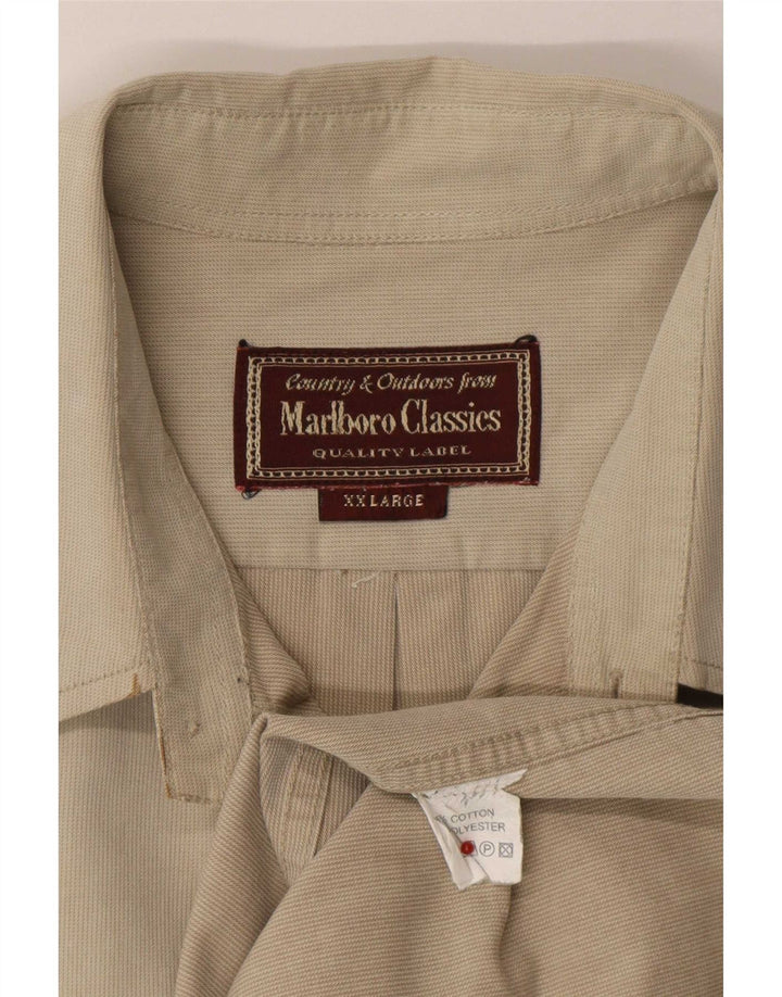 Marlboro Classics Herrenhemd 2XL Beige Baumwolle