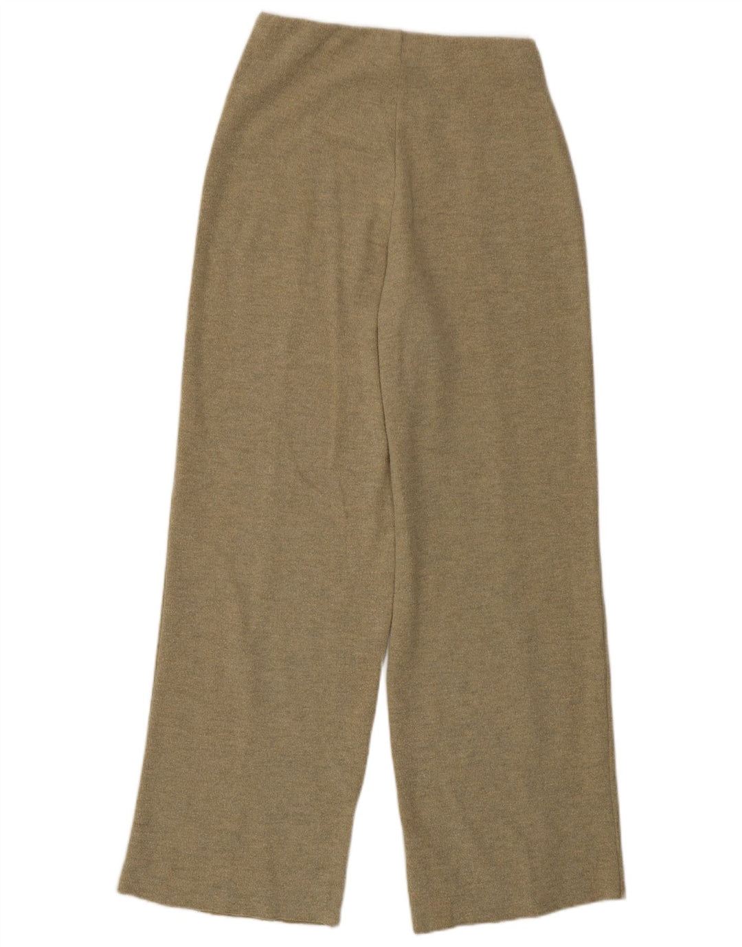 Zara Damen Strickhose mit weitem Bein, Größe S, W26, L30, Grün, Polyester