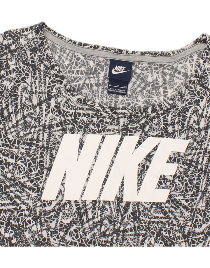 NIKE Womens Oversized Graphic T-Shirt Top UK 10 Small Black Geometric Vintage Nike and Second-Hand Nike from Messina Hembry 