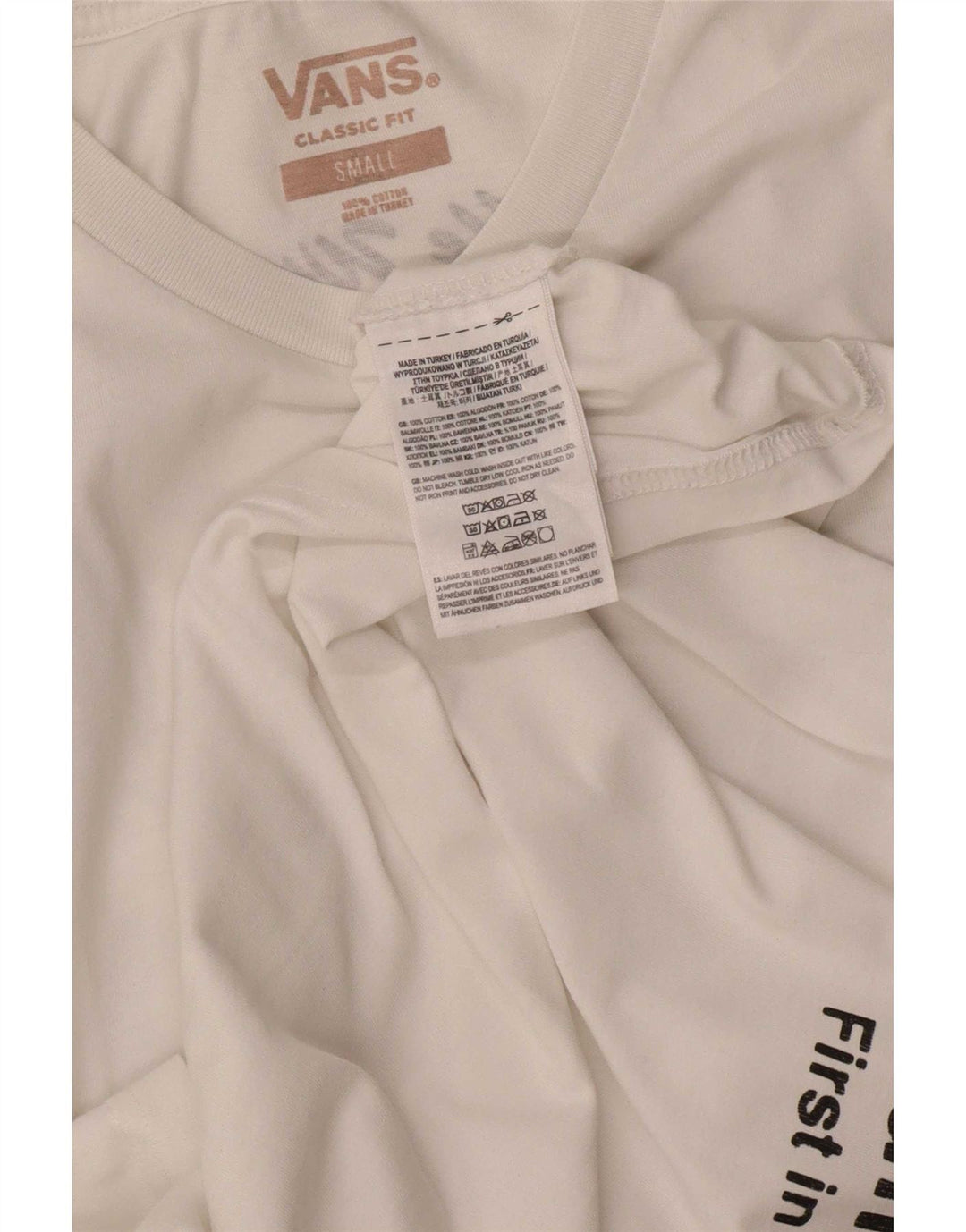 Vans Herren-T-Shirt mit klassischer Passform, Grafik, Größe S, weiße Baumwolle