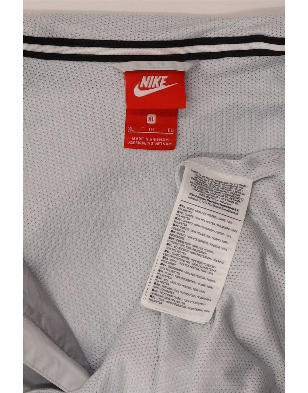 Nike Herren-Trainingsanzug mit Kapuze, Oberteil, XL, graues Colourblock-Polyester
