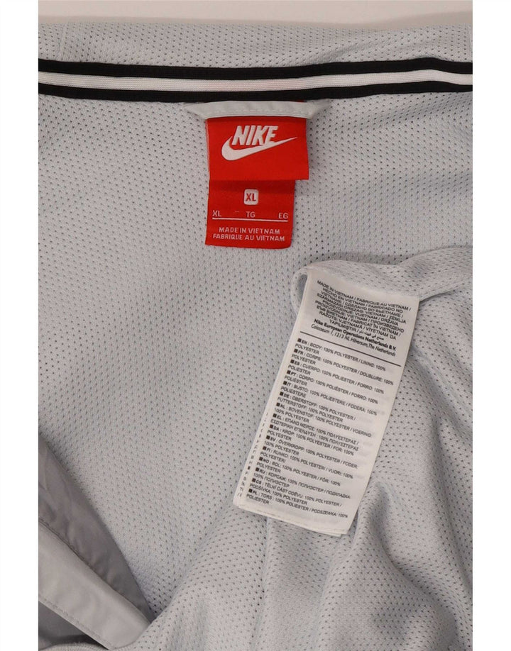 Nike Herren-Trainingsanzug mit Kapuze, Oberteil, XL, graues Colourblock-Polyester
