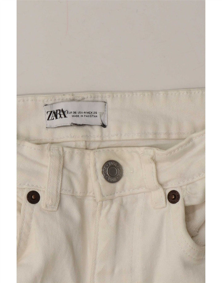 Zara Damen Bootcut Jeans EU 36 XS W26 L32 Weiß