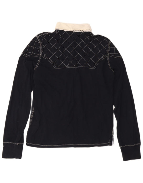 Ralph Lauren Langarm-Rugby-Poloshirt für Damen, UK 18, XL, Marineblau, Baumwolle