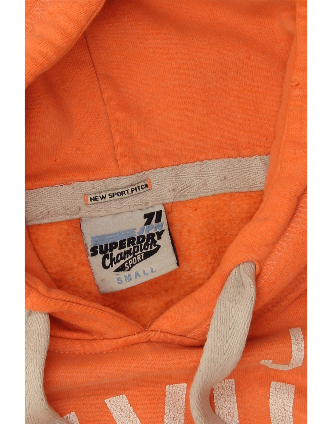 Superdry Damen-Kapuzenpullover mit Grafik, UK 10, Größe S, Orange, Polyester