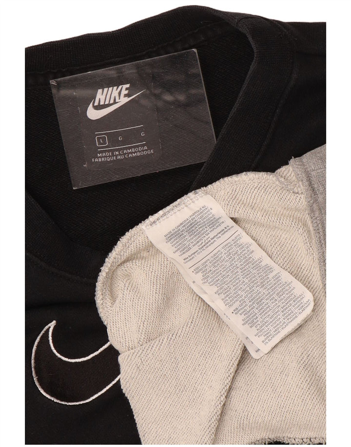NIKE Damen-Sweatshirt in Übergröße, Größe UK 16, Größe L, Schwarz, Farbblock