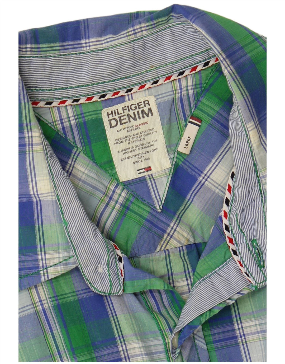 TOMMY HILFIGER Mens Shirt Large Multicoloured Check Cotton