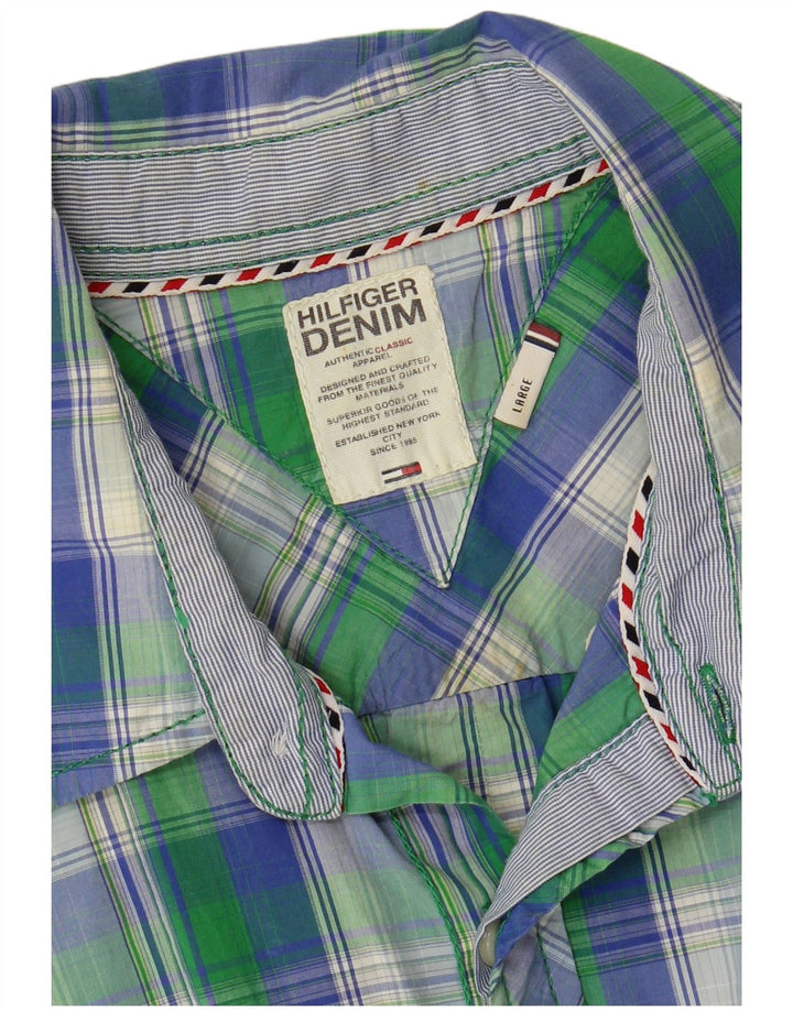 TOMMY HILFIGER Mens Shirt Large Multicoloured Check Cotton