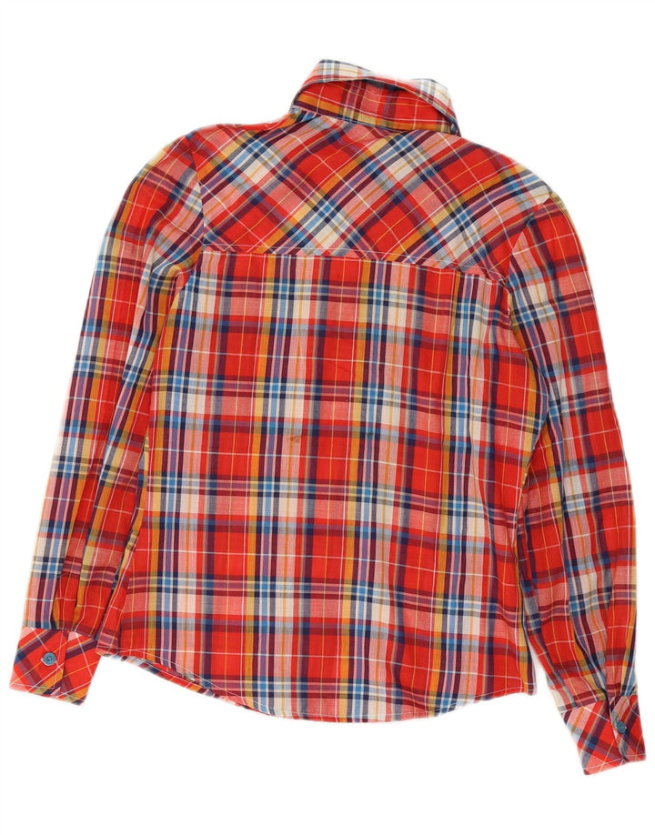Vintage-Shirt für Mädchen, 11–12 Jahre, rot kariertes Polyester