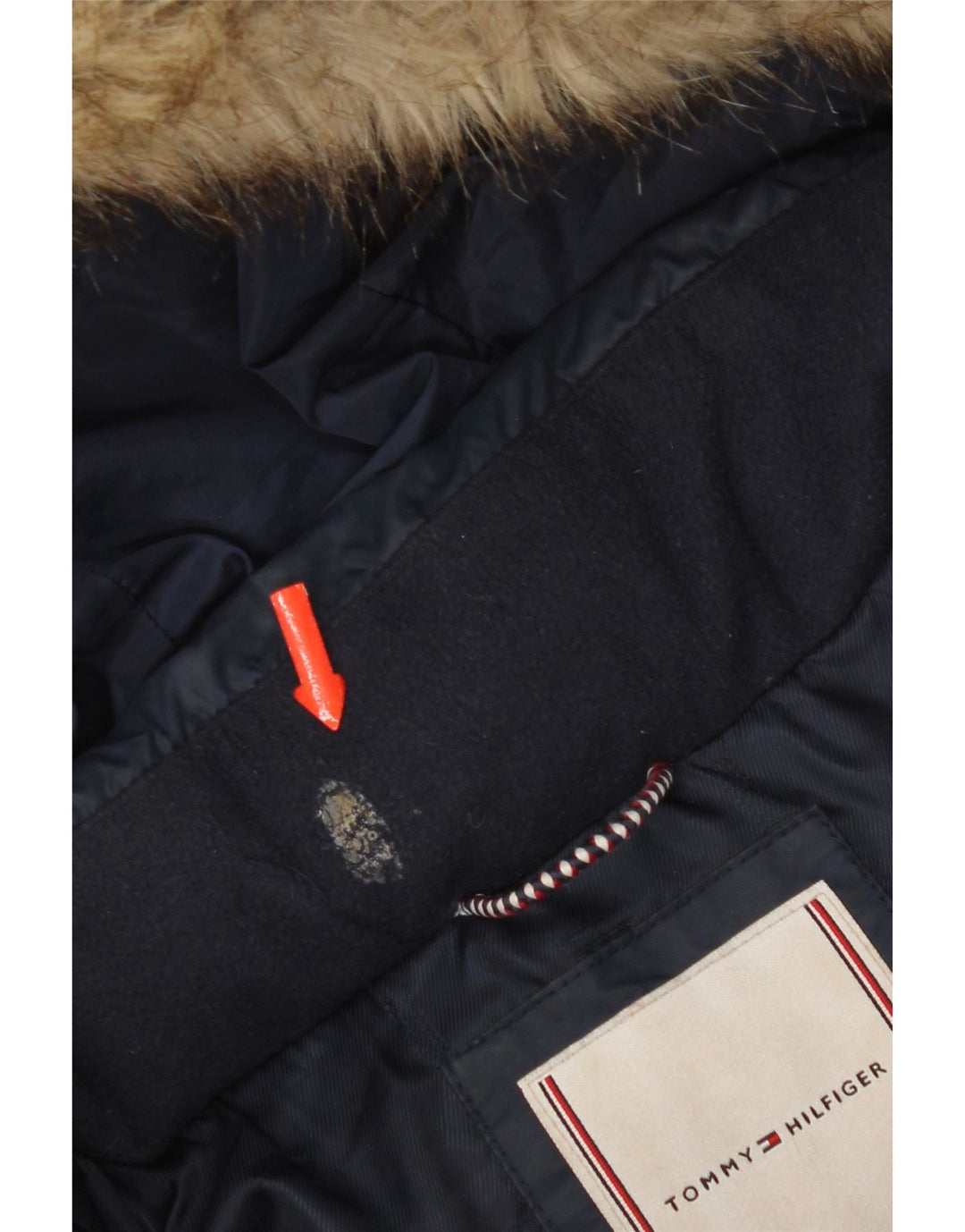 Tommy Hilfiger Wattierte Jacke mit Kapuze für Mädchen, 15–16 Jahre, blaues Polyester