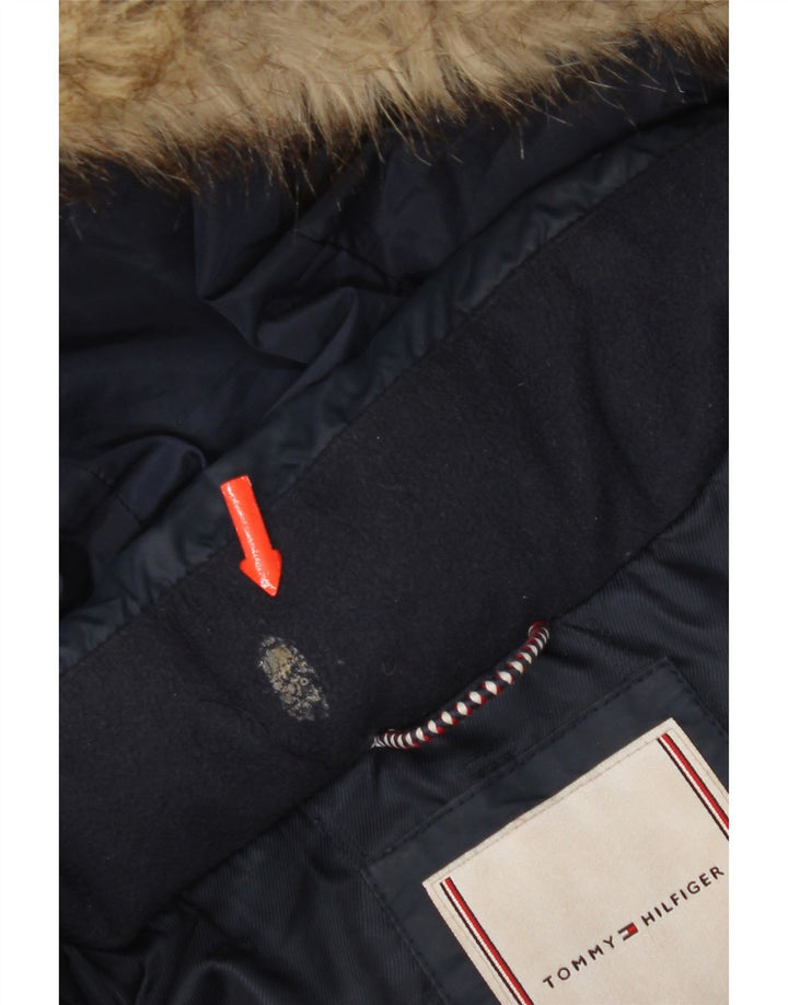 Tommy Hilfiger Wattierte Jacke mit Kapuze für Mädchen, 15–16 Jahre, blaues Polyester