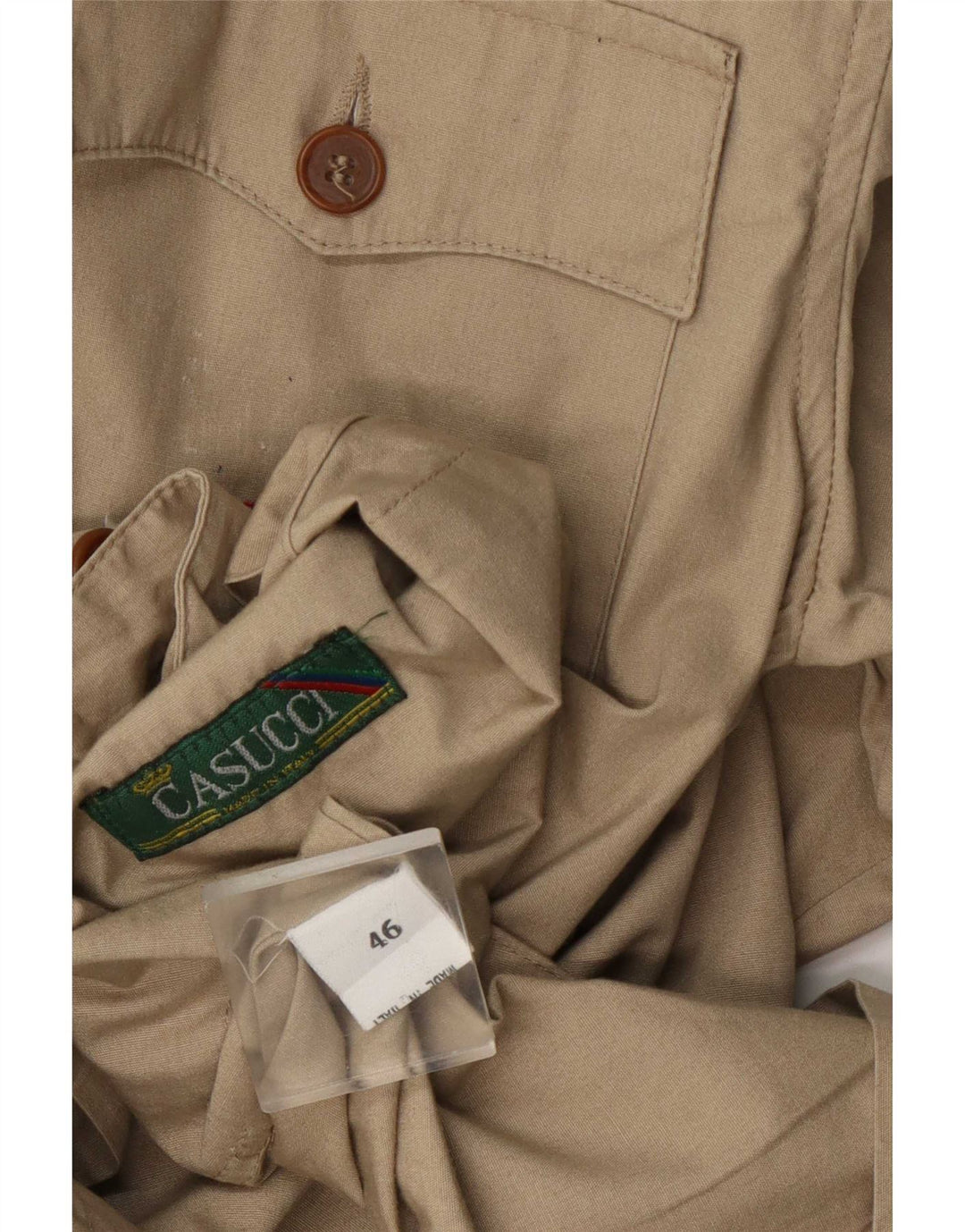 Casucci Herren Militärjacke IT 46 Small Beige Baumwolle