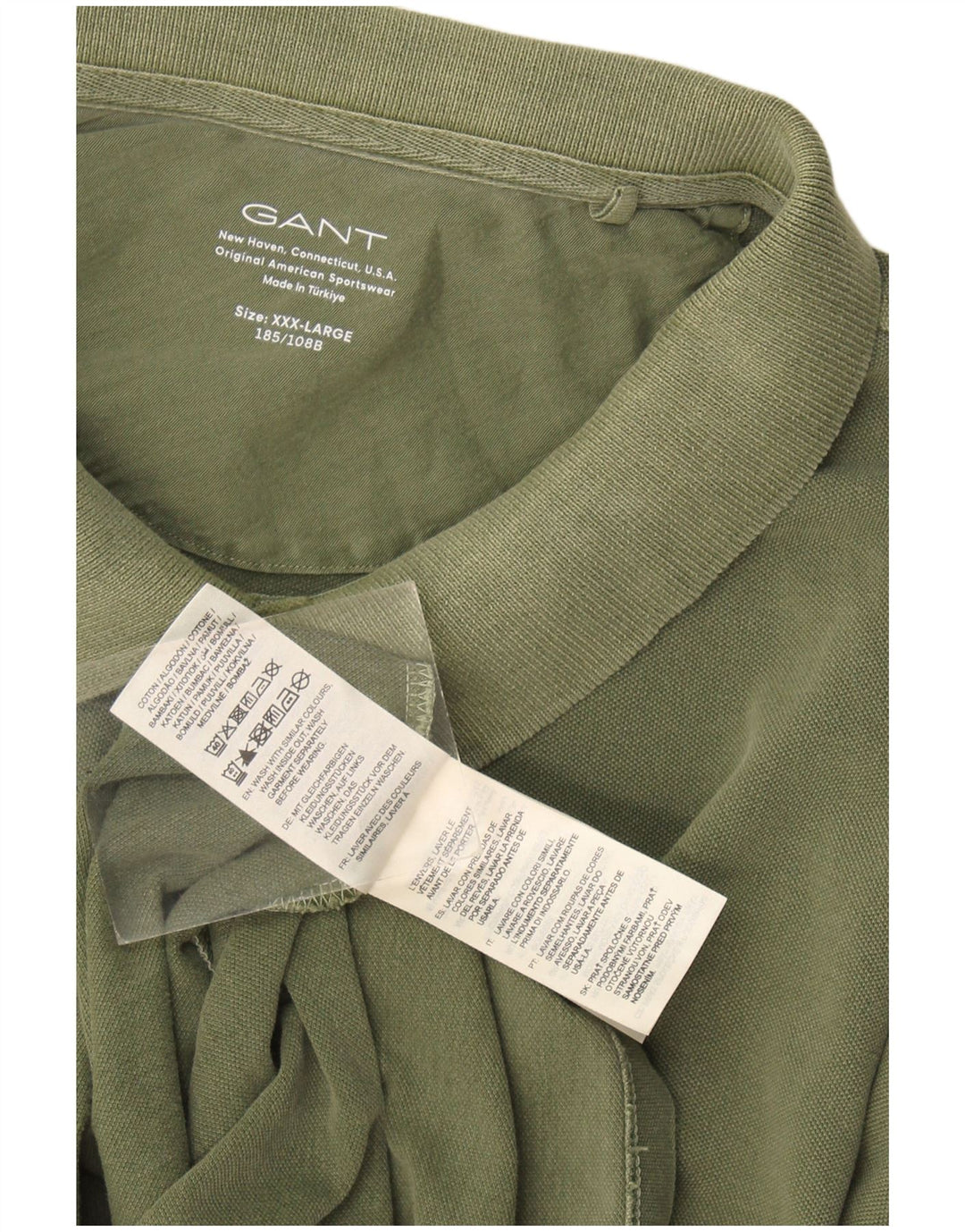 Gant Herren Poloshirt 3XL Khaki Baumwolle