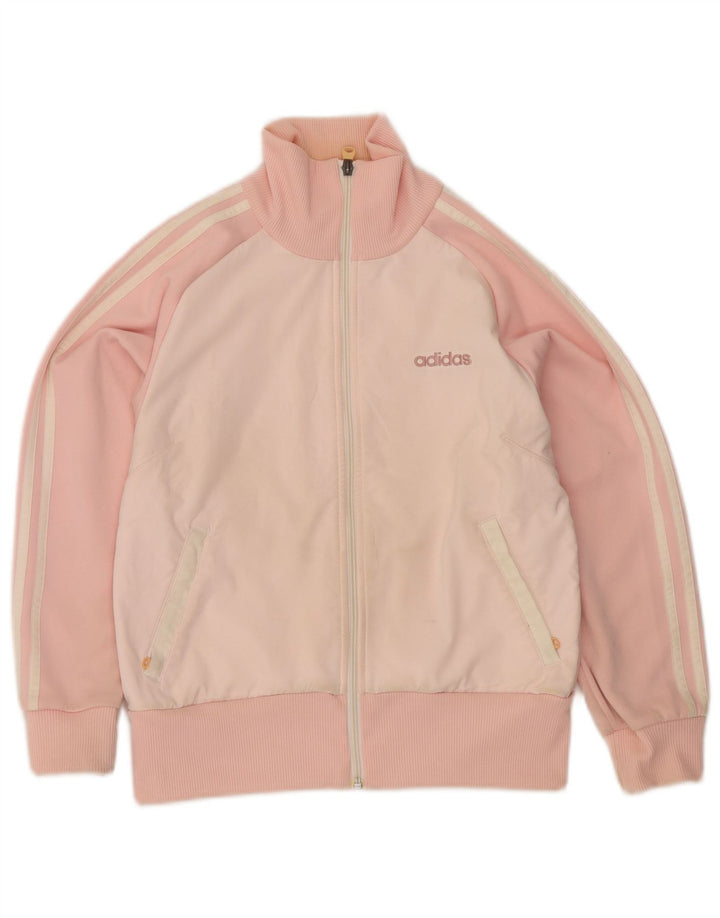 Adidas Damen-Trainingsanzug-Oberteiljacke UK 10 Small Pink Colourblock Polyester