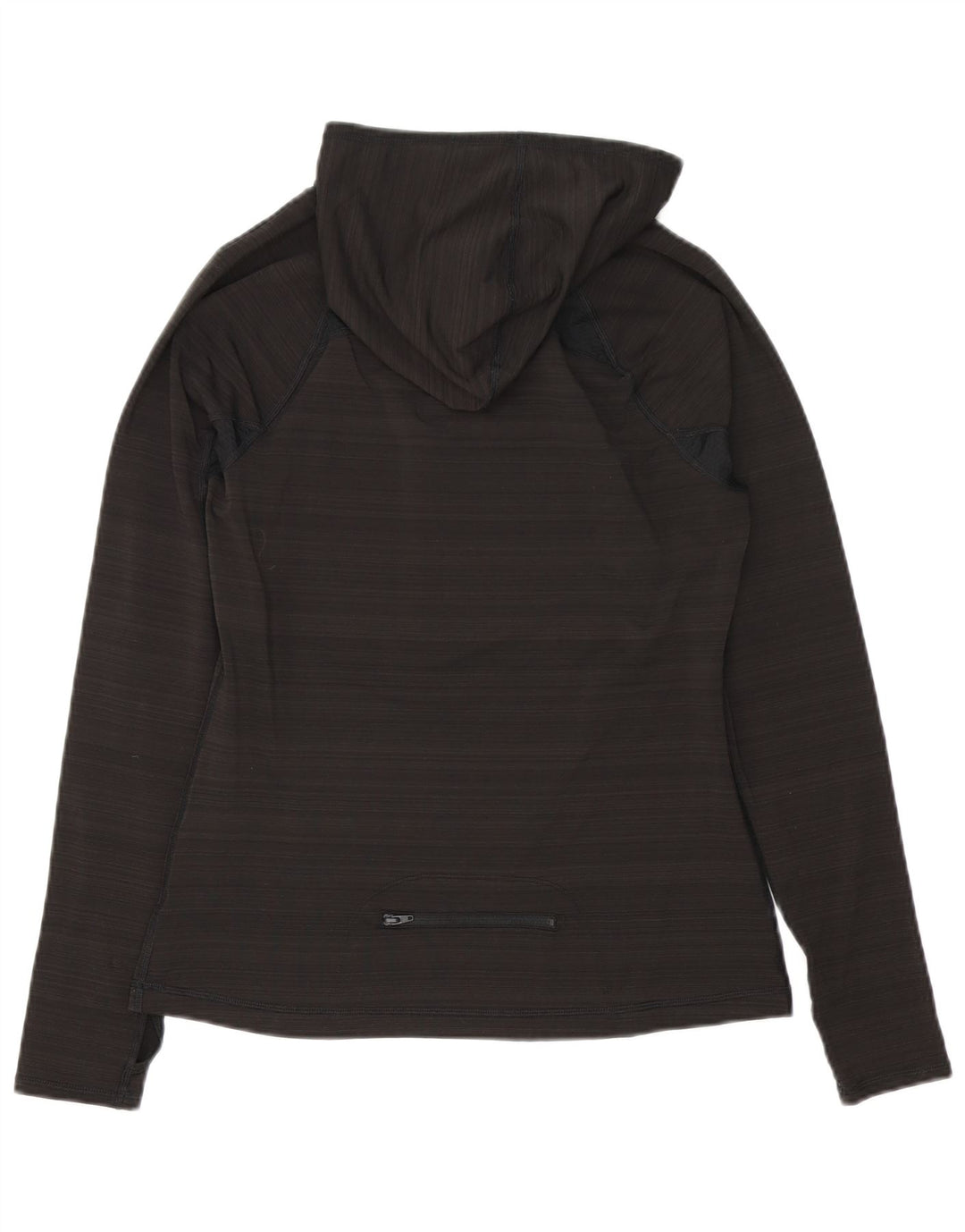 Fila Damen-Kapuzenoberteil, langärmlig, UK 12, mittelschwarz, Nadelstreifen-Polyester