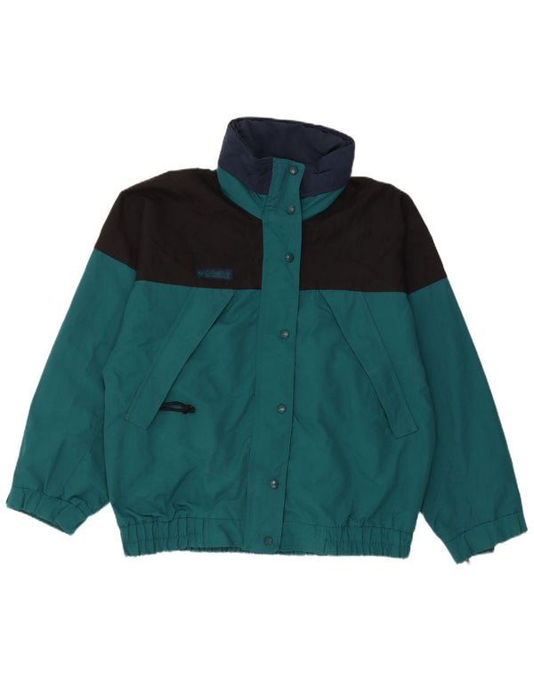 Columbia Damen-Windbreakerjacke mit Kapuze, UK 14, Mittelblau, Farbblock
