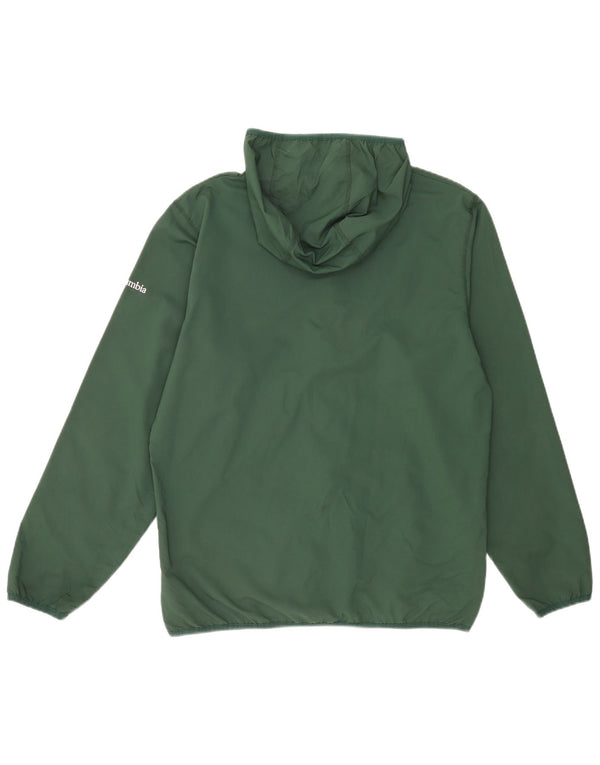 Columbia Mens Michigan State Spartans Hooded Rain Jacket UK 38 Medium Green
