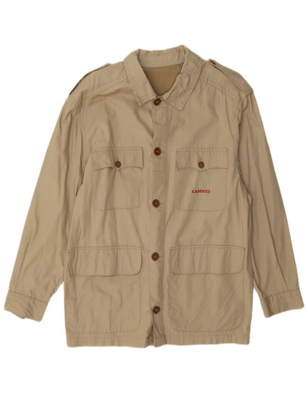 Casucci Herren Militärjacke IT 46 Small Beige Baumwolle