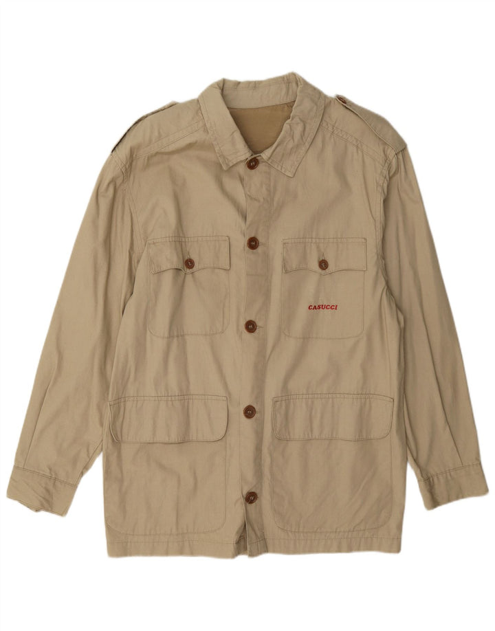 Casucci Herren Militärjacke IT 46 Small Beige Baumwolle