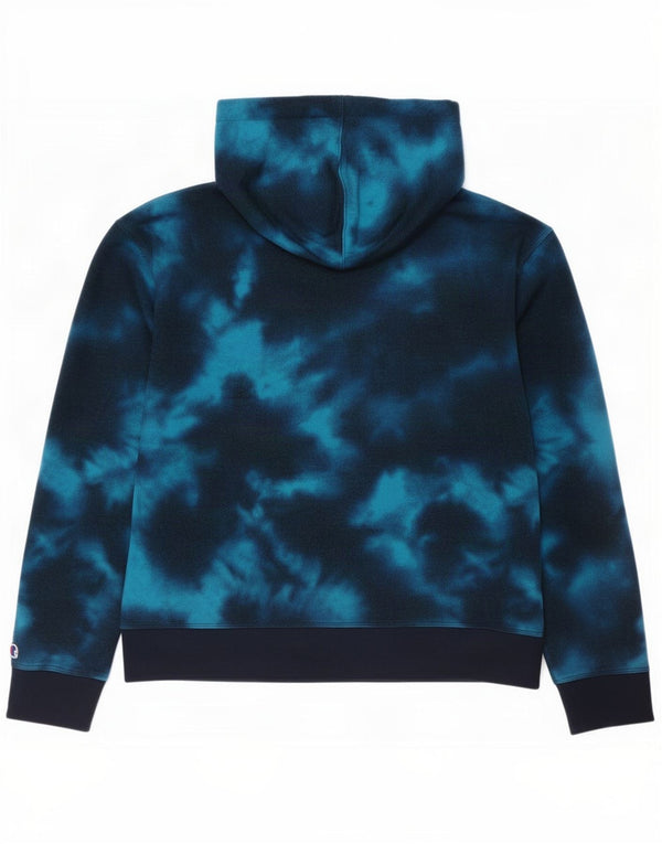 Champion Damen Kapuzenpullover UK 16 Large Blue Tie Dye Cotton