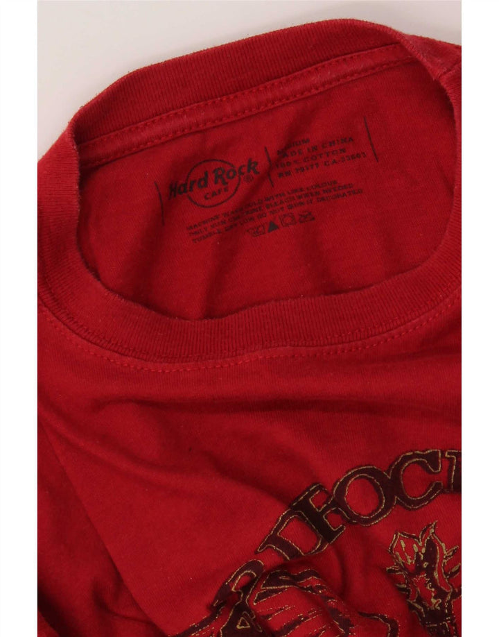 Hard Rock Cafe Herren Athens Grafik-T-Shirt aus mittelroter Baumwolle