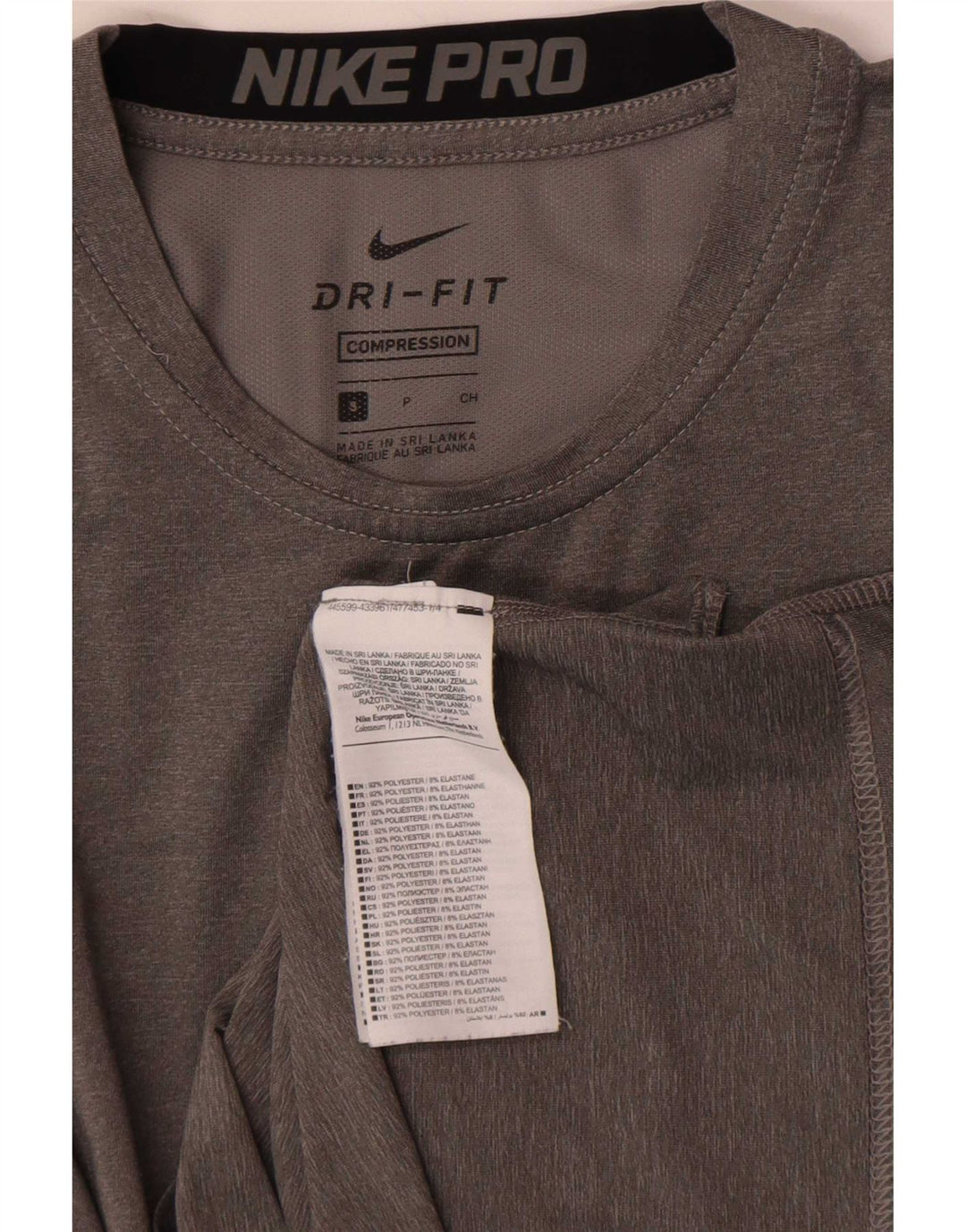 Nike Damen Dri Fit Top Langarm UK 10 Small Graues Colourblock-Polyester