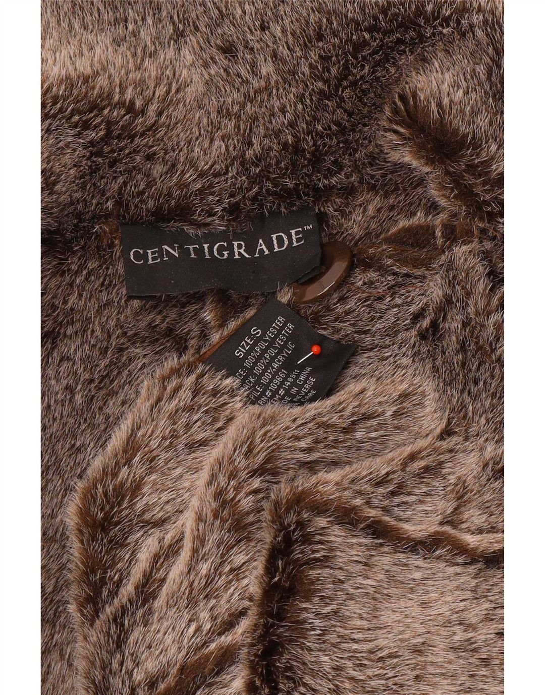 Celsius Übergroßer Sherpa-Mantel für Damen UK 10 Small Braun Polyester