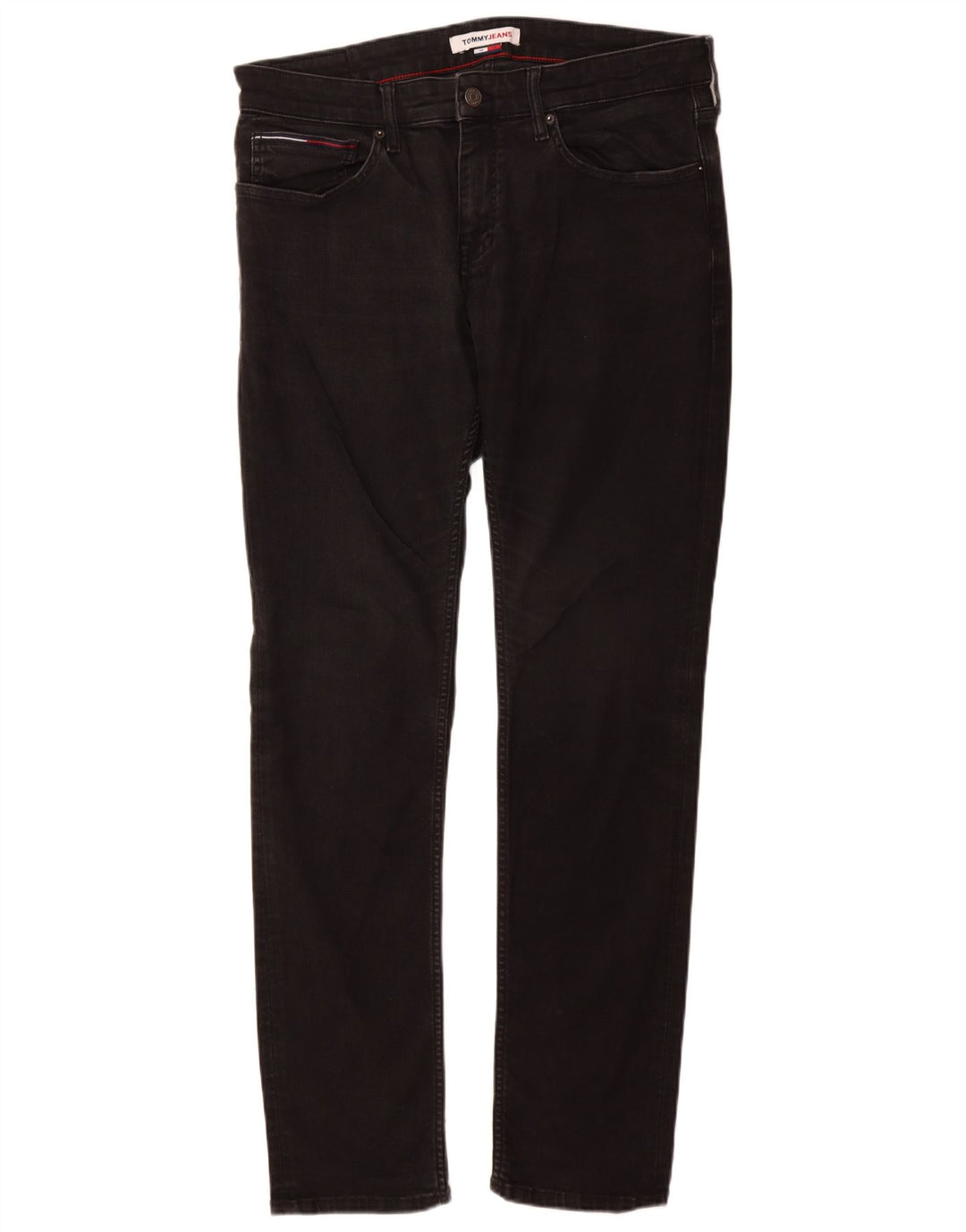 Tommy Hilfiger Herren Slim Jeans W36 L34 Schwarze Baumwolle
