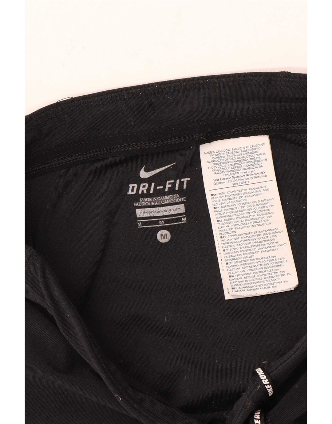 Nike Damen Dri Fit Leggings UK 14 Mittelschwarzes Polyester