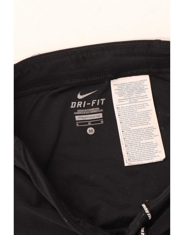 Nike Damen Dri Fit Leggings UK 14 Mittelschwarzes Polyester