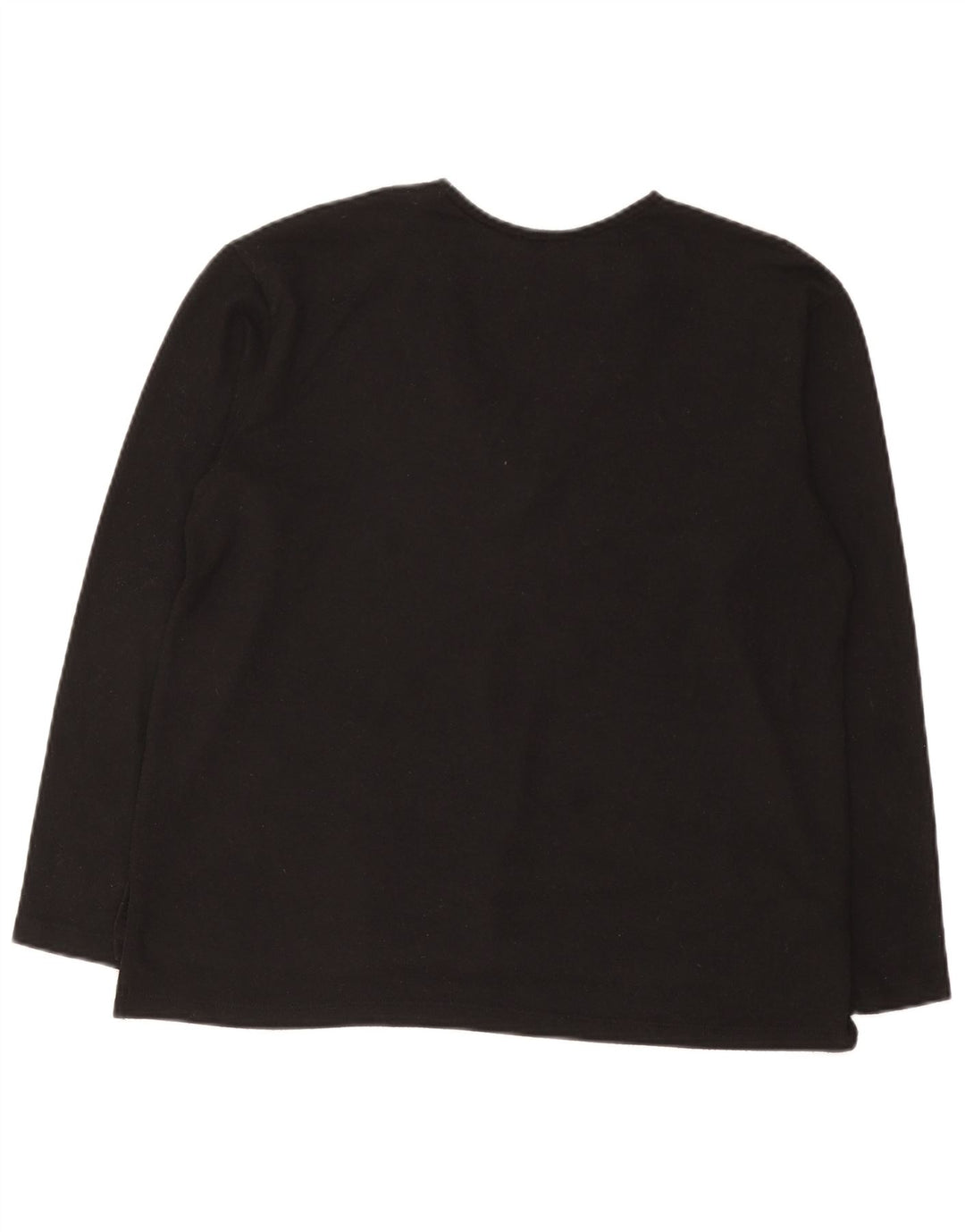 Zara Damen Top Langarm UK 14 Mittelschwarz gepunktetes Polyester