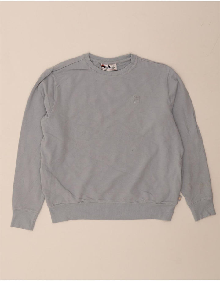 FILA Womens Sweatshirt Jumper UK 14 Medium Blue Cotton Vintage Fila and Second-Hand Fila from Messina Hembry 