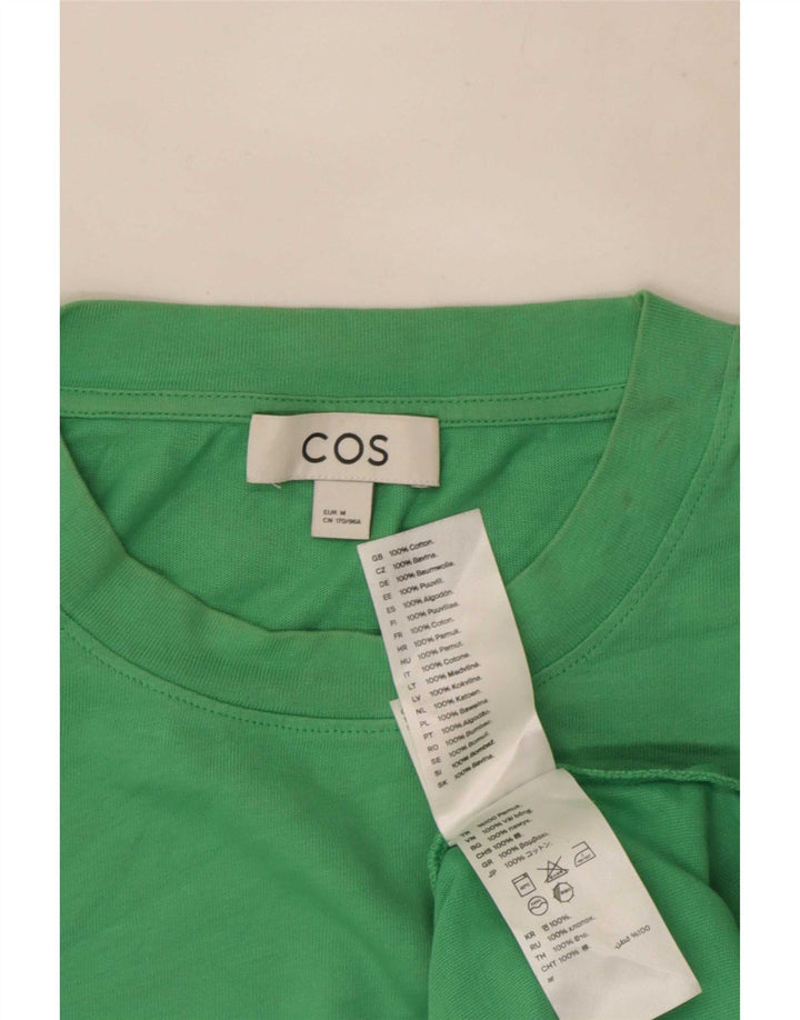 Cos Damen Top Langarm UK 14 Mittelgrüne Baumwolle