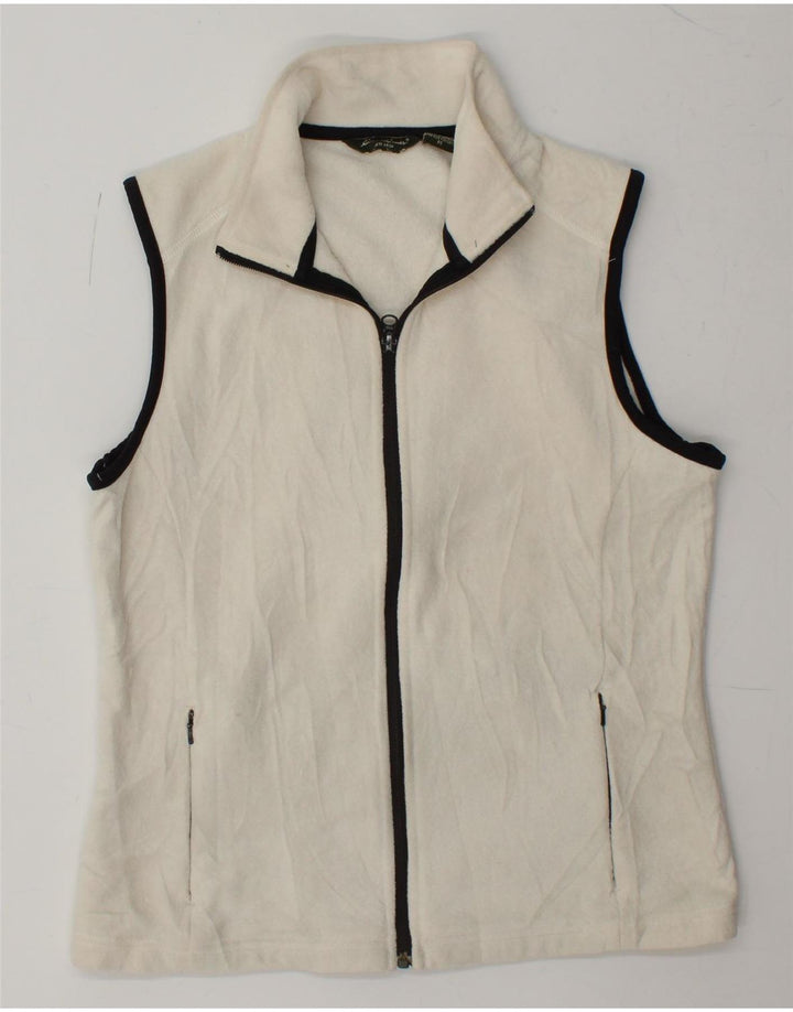 EDDIE BAUER Womens Fleece Gilet UK 14 Medium White Polyester Vintage Eddie Bauer and Second-Hand Eddie Bauer from Messina Hembry 