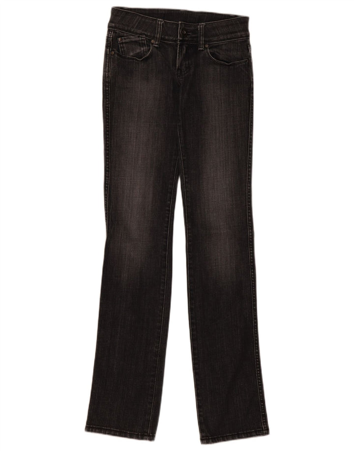Lee Damen Straight Jeans W26 L34 Graue Baumwolle