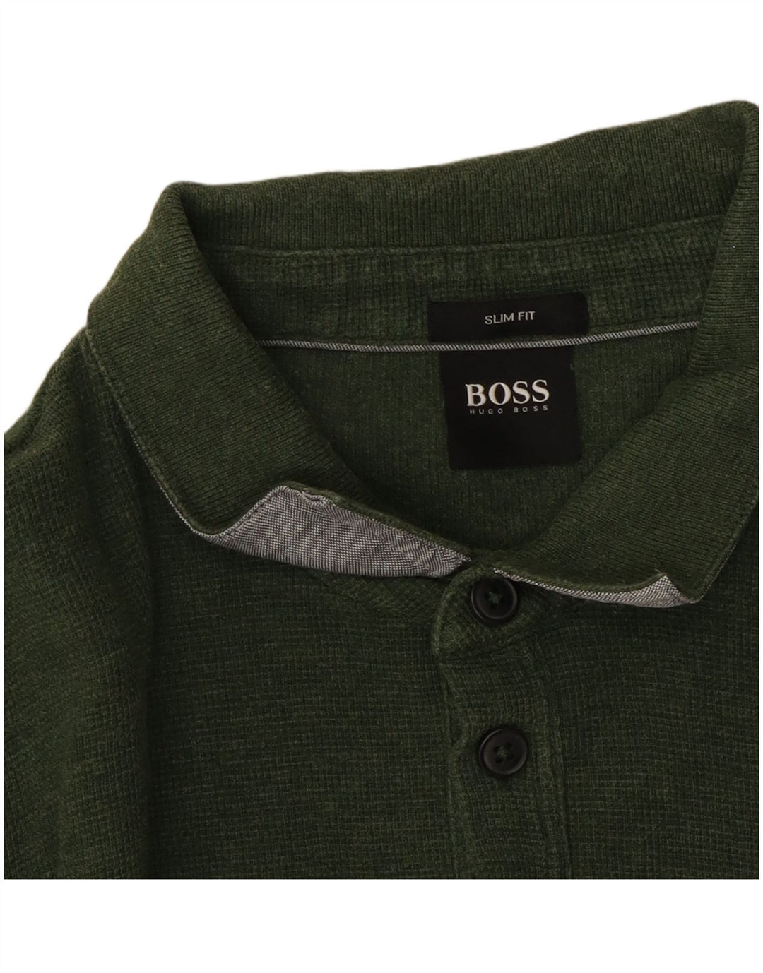 Hugo Boss Herren Langarm-Poloshirt, Größe L, Grün