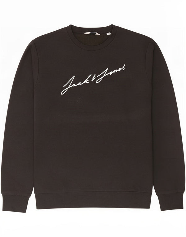 Jack & Jones Herren Grafik-Sweatshirt-Pullover XL aus schwarzer Baumwolle