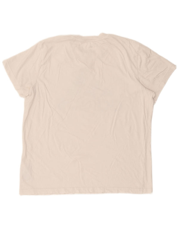 Adidas Damen Grafik T-Shirt Top UK 16/18 Große weiße Baumwolle